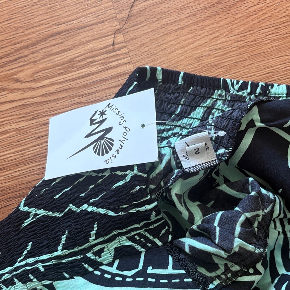 Missing Polynesia Strapless Maxi Dress Black & Li… - image 2